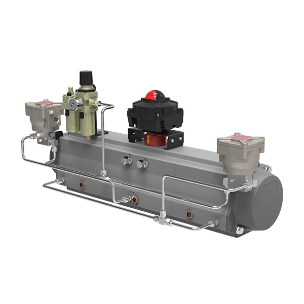 Three position 0 ° -45 ° -90 ° pneumatic actuator