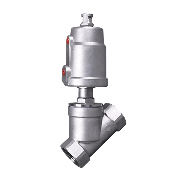 All stainless steel pneumatic threaded angle seat valve