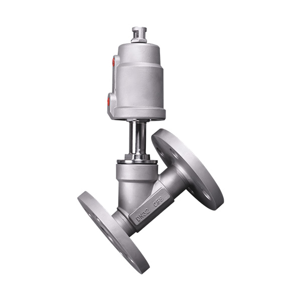 All stainless steel pneumatic flange angle seat valve
