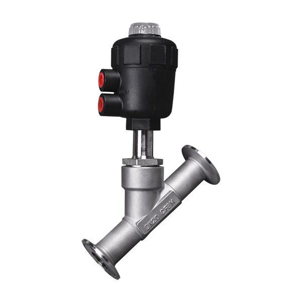 Pneumatic quick installation angle seat valve