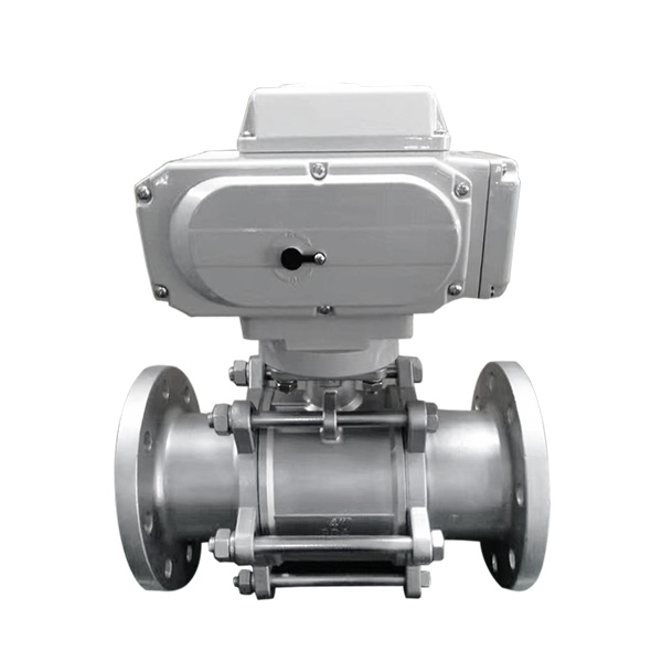 Electric three piece flange ball valve