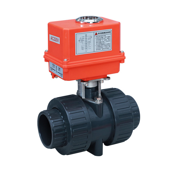 Electric UPVC double acting ball valve