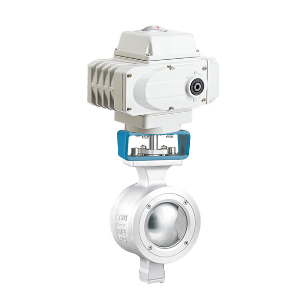 Electric V-shaped cut-off ball valve