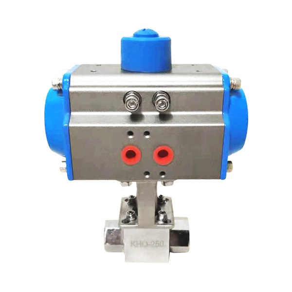 Pneumatic high-pressure threaded ball valve