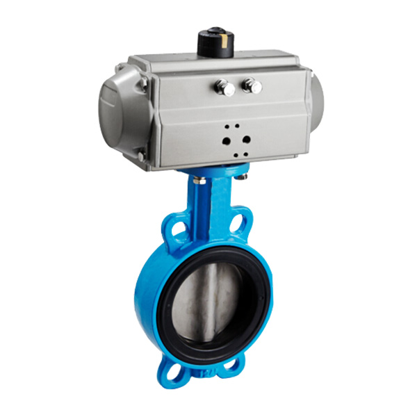 Pneumatic wafer butterfly valve