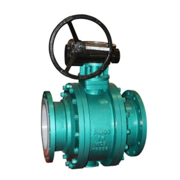 Fluorine lined worm gear flange ball valve