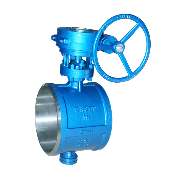 Worm gear welding butterfly valve