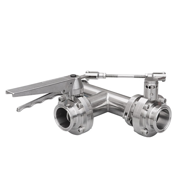 Three way linkage butterfly valve