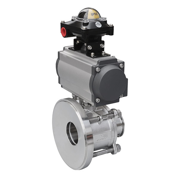 Pneumatic tank bottom ball valve