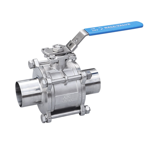 Three piece welded ball valve